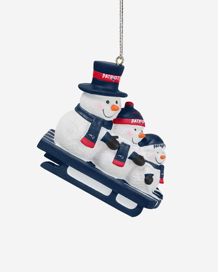 New England Patriots Sledding Snowmen Ornament FOCO - FOCO.com