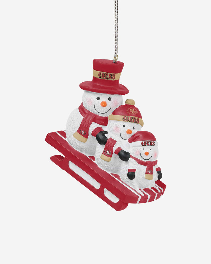 San Francisco 49ers Sledding Snowmen Ornament FOCO - FOCO.com