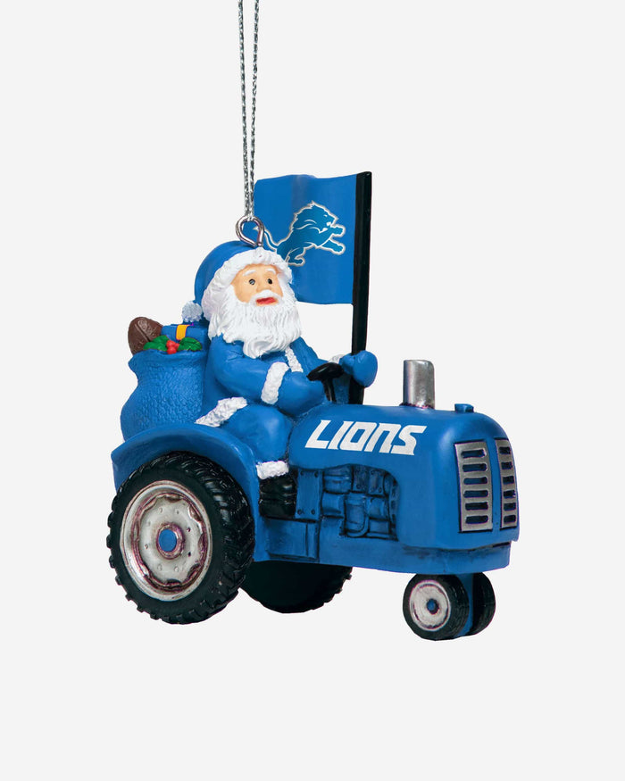 Detroit Lions Santa Riding Tractor Ornament FOCO - FOCO.com
