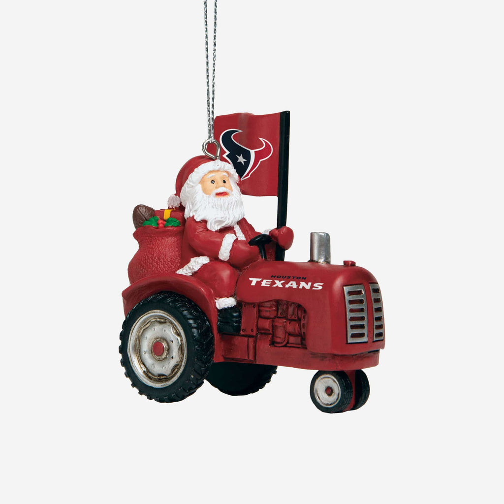 Houston Texans Santa Riding Tractor Ornament FOCO - FOCO.com