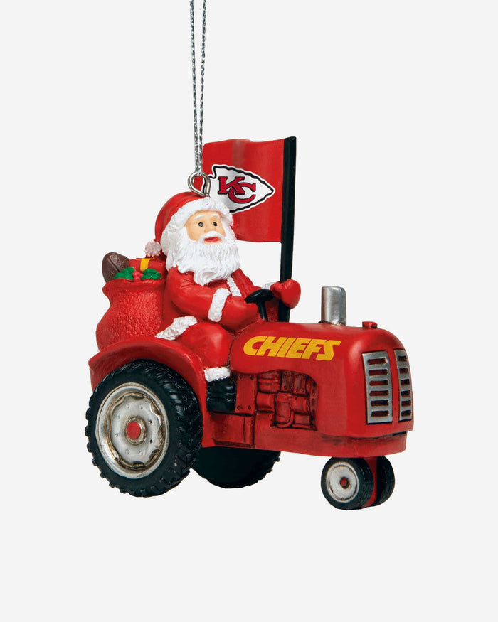 Kansas City Chiefs Santa Riding Tractor Ornament FOCO - FOCO.com