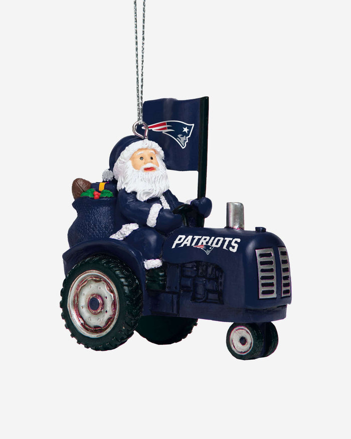 New England Patriots Santa Riding Tractor Ornament FOCO - FOCO.com