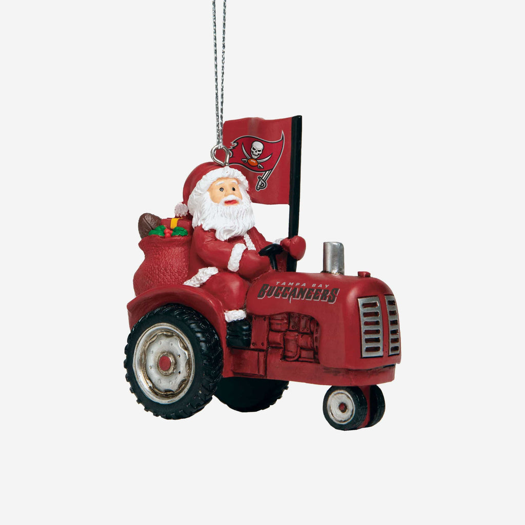 Tampa Bay Buccaneers Santa Riding Tractor Ornament FOCO - FOCO.com