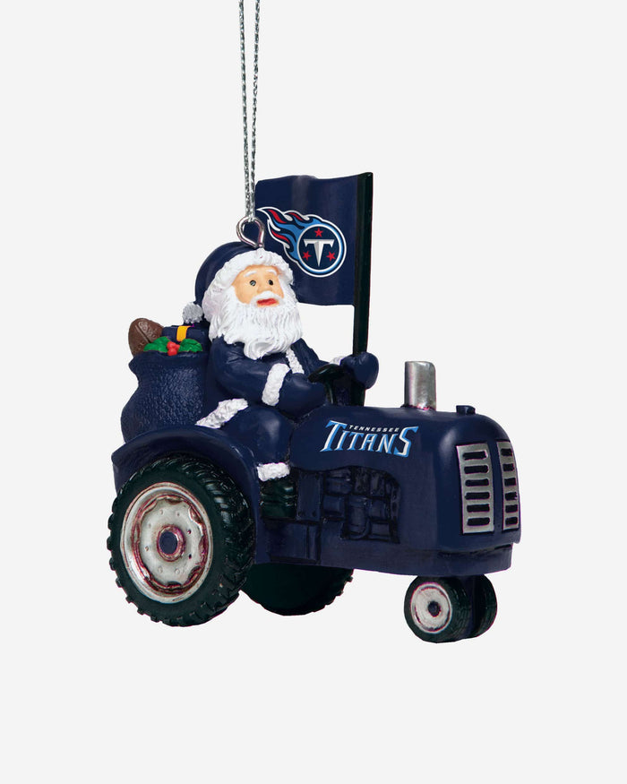 Tennessee Titans Santa Riding Tractor Ornament FOCO - FOCO.com