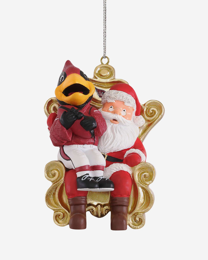 Big Red Arizona Cardinals Mascot On Santa's Lap Ornament Foco - FOCO.com