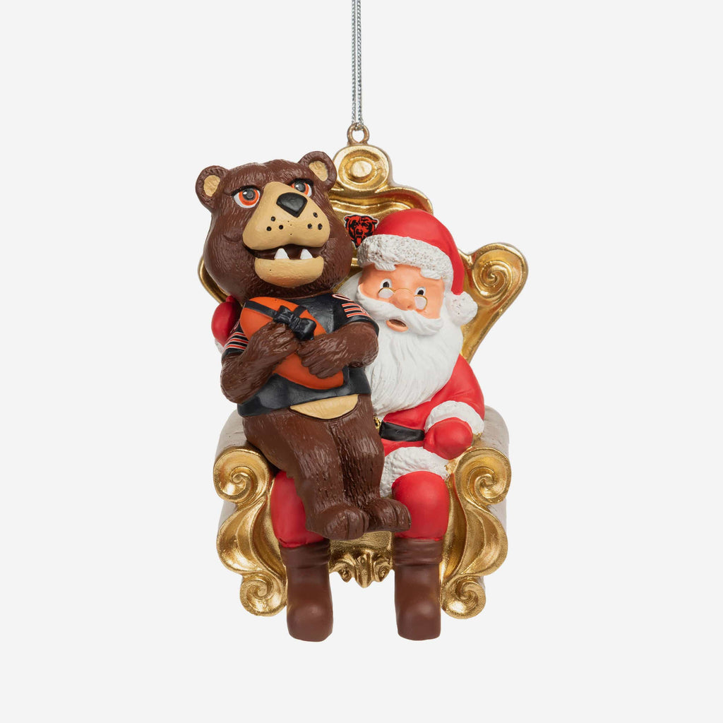 Staley Da Bear Chicago Bears Mascot On Santa's Lap Ornament FOCO - FOCO.com