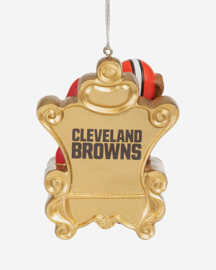 Chomps Cleveland Browns Mascot On Santa's Lap Ornament FOCO - FOCO.com