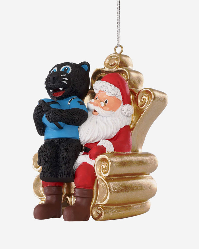 Sir Purr Carolina Panthers Mascot On Santa's Lap Ornament Foco - FOCO.com
