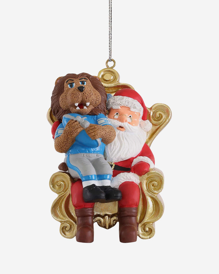 Roary Detroit Lions Mascot On Santa's Lap Ornament Foco - FOCO.com