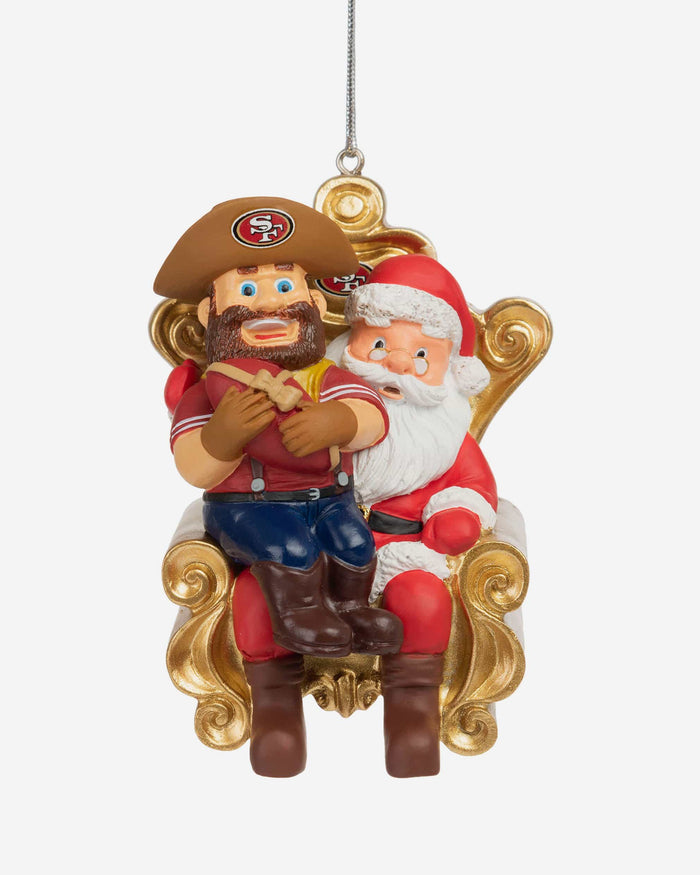 Sourdough Sam San Francisco 49ers Mascot On Santa's Lap Ornament FOCO - FOCO.com