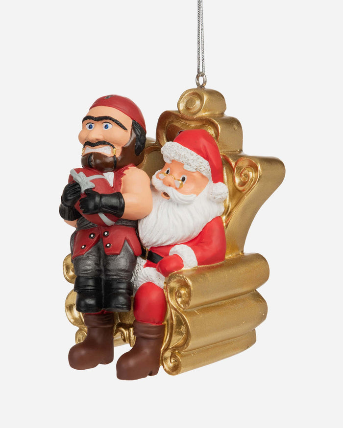 Captain Fear Tampa Bay Buccaneers Mascot On Santa's Lap Ornament FOCO - FOCO.com