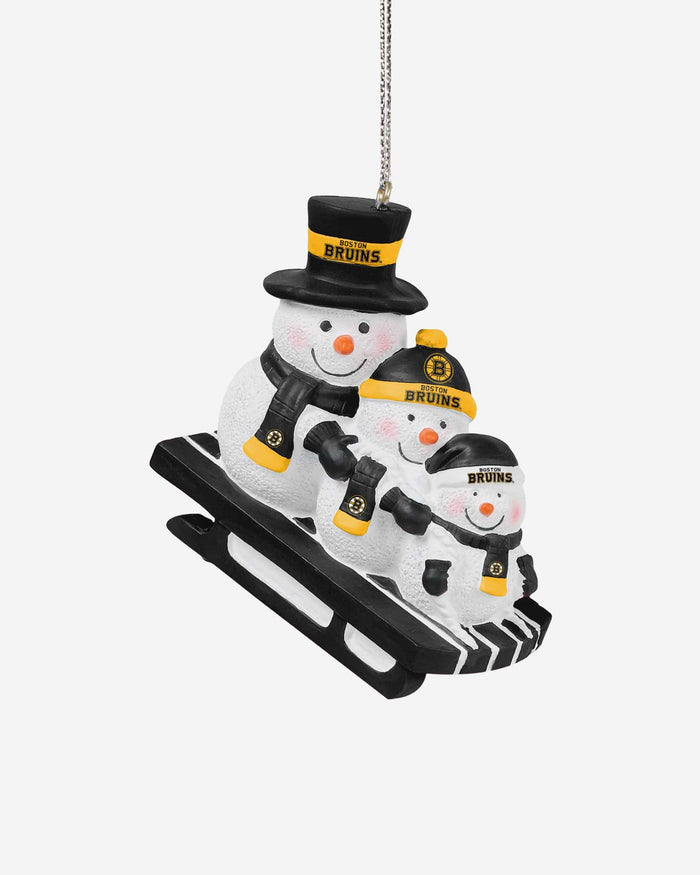 Boston Bruins Sledding Snowmen Ornament FOCO - FOCO.com