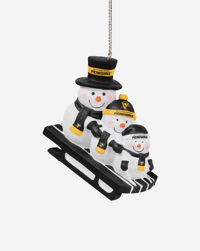 Pittsburgh Penguins Sledding Snowmen Ornament FOCO - FOCO.com