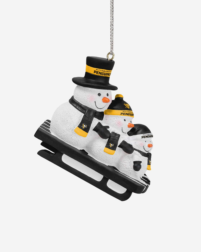 Pittsburgh Penguins Sledding Snowmen Ornament FOCO - FOCO.com