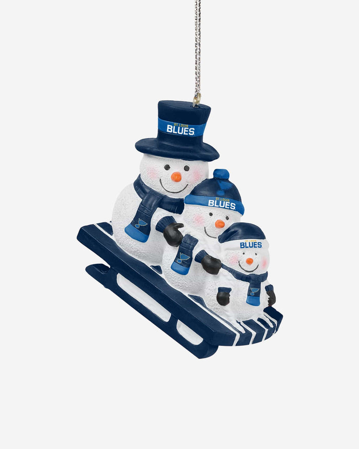 St Louis Blues Sledding Snowmen Ornament FOCO - FOCO.com