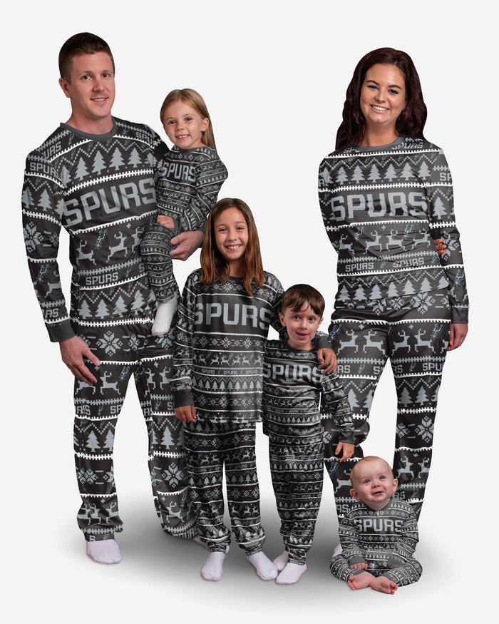 San Antonio Spurs Infant Family Holiday Pajamas FOCO - FOCO.com
