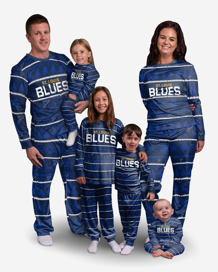 St Louis Blues Youth Family Holiday Pajamas FOCO - FOCO.com
