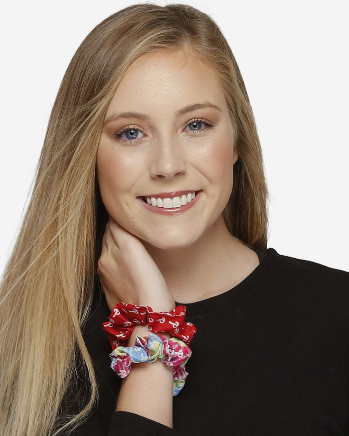 Philadelphia Phillies Mini Print 3 Pack Scrunchies FOCO - FOCO.com