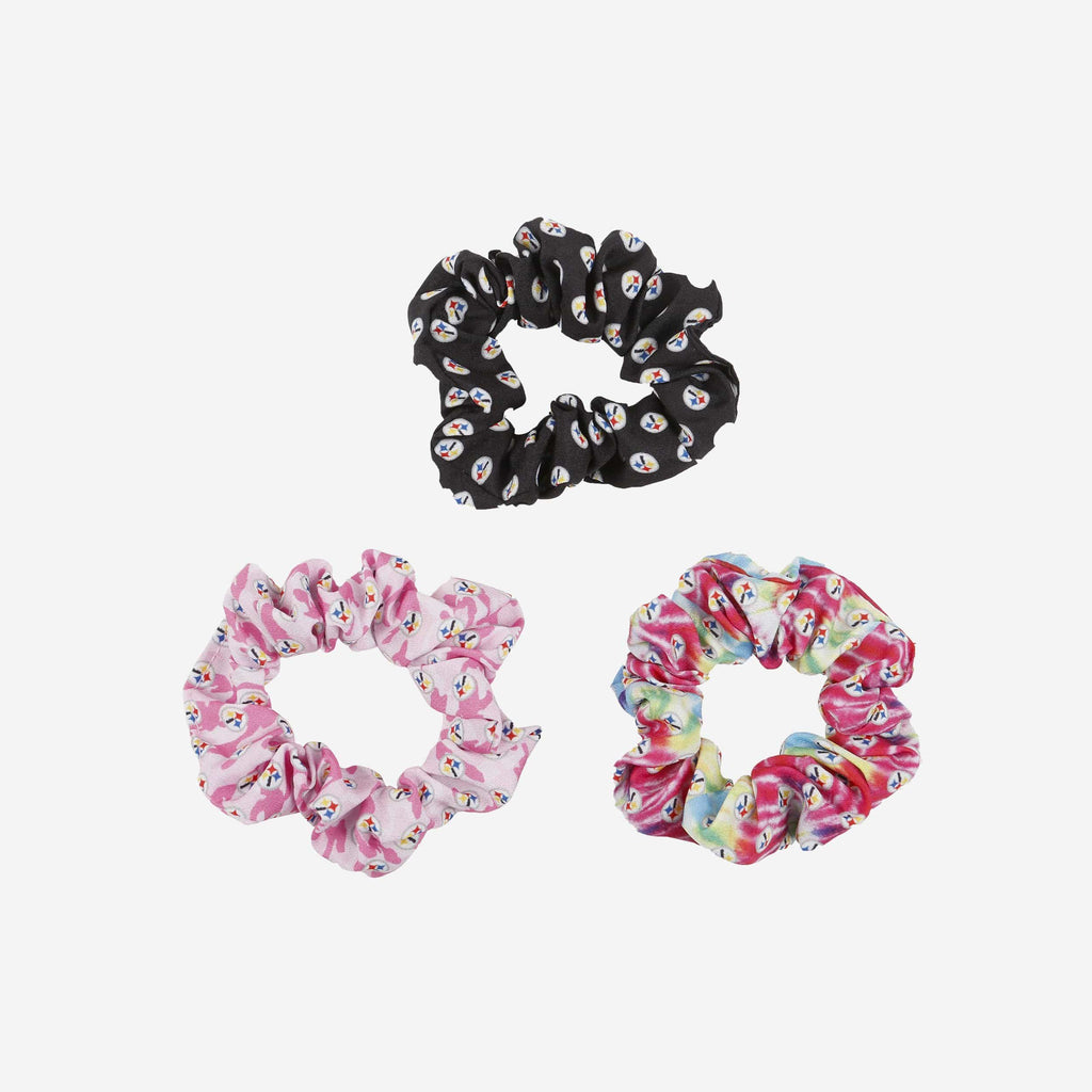 Pittsburgh Steelers Mini Print 3 Pack Scrunchies FOCO - FOCO.com