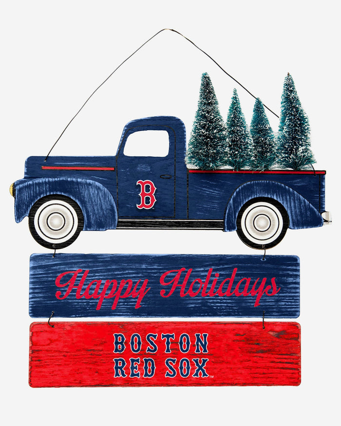Boston Red Sox Wooden Truck With Tree Sign FOCO - FOCO.com