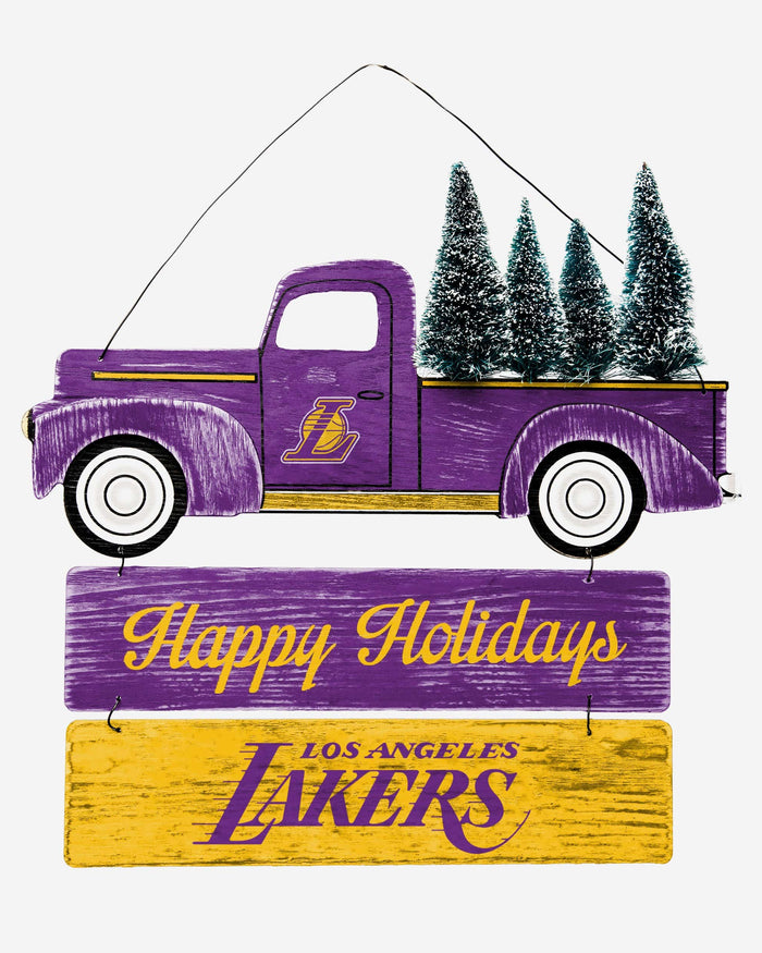 Los Angeles Lakers Wooden Truck With Tree Sign FOCO - FOCO.com