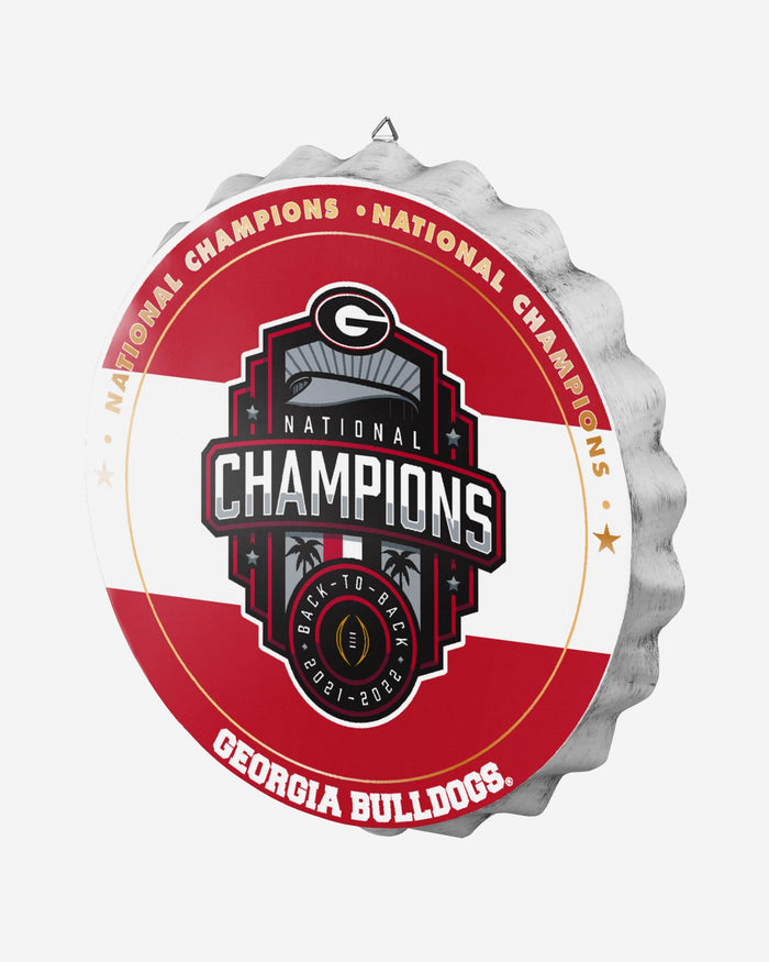 Georgia Bulldogs 2022 Football National Champions Metal Distressed Bottle Cap Wall Sign FOCO - FOCO.com