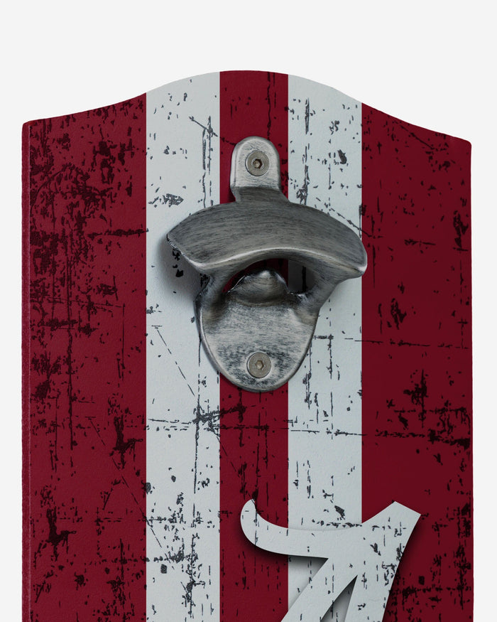 Alabama Crimson Tide Wooden Bottle Cap Opener Sign FOCO - FOCO.com