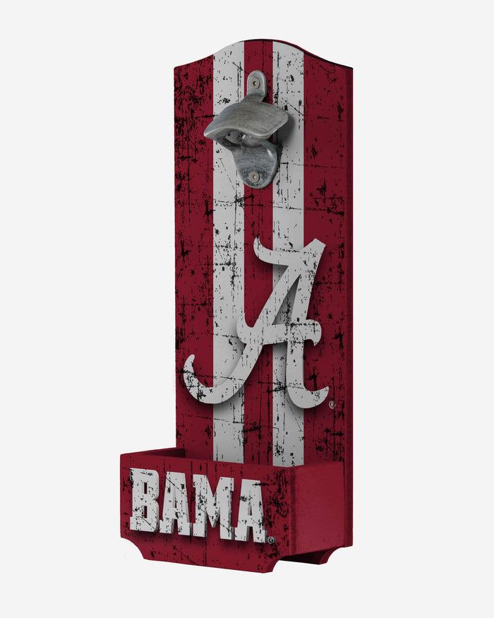 Alabama Crimson Tide Wooden Bottle Cap Opener Sign FOCO - FOCO.com