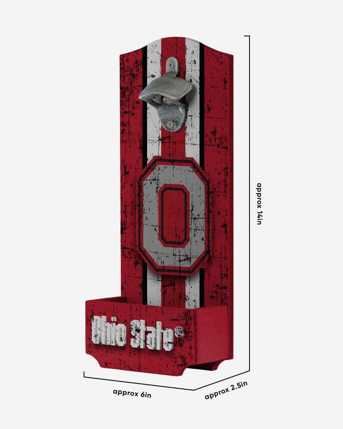 Ohio State Buckeyes Wooden Bottle Cap Opener Sign FOCO - FOCO.com