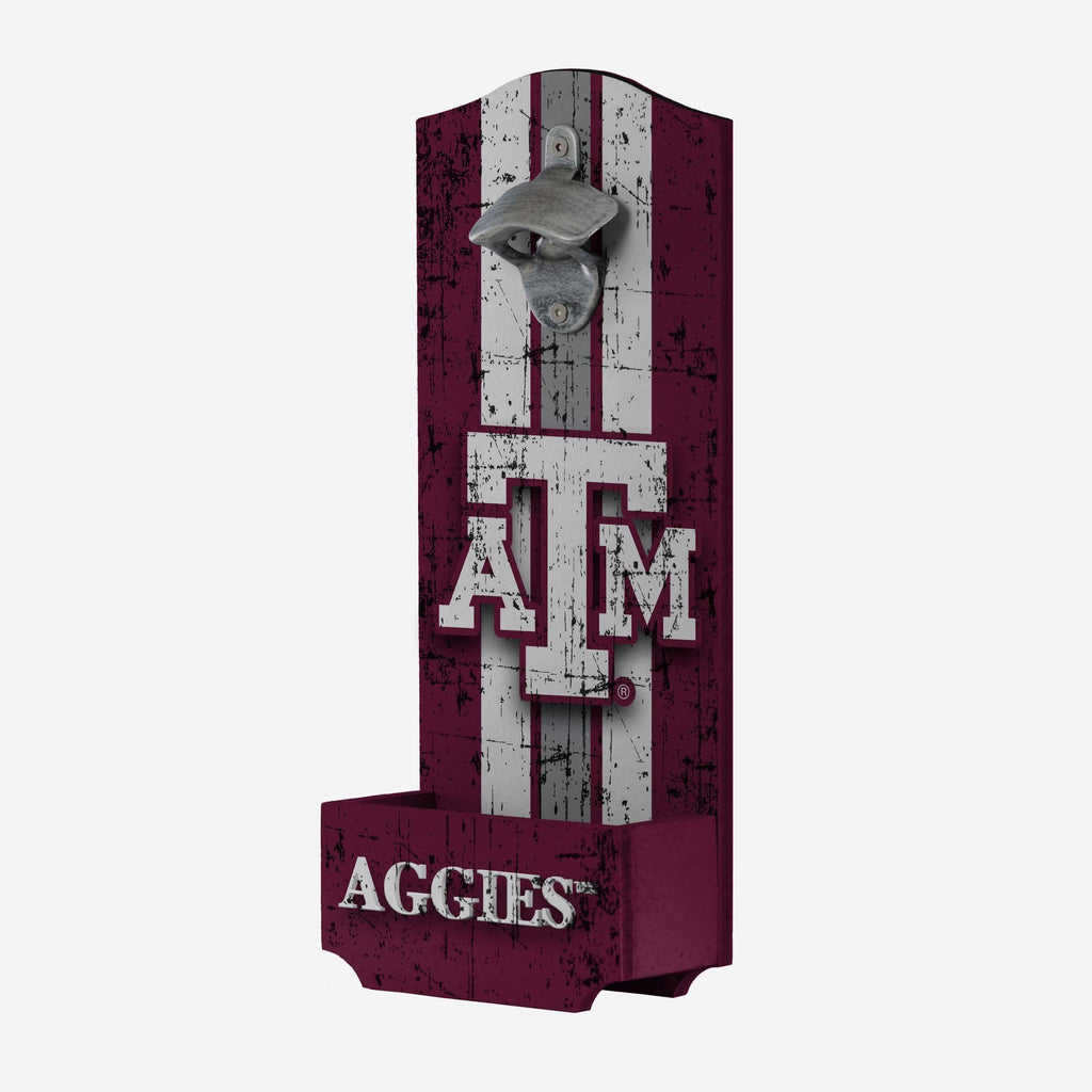 Texas A&M Aggies Wooden Bottle Cap Opener Sign FOCO - FOCO.com