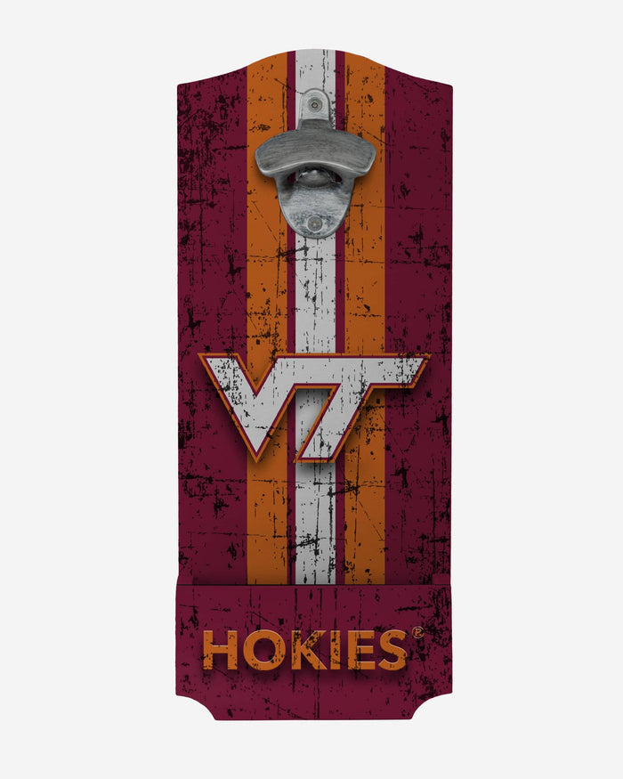 Virginia Tech Hokies Wooden Bottle Cap Opener Sign FOCO - FOCO.com