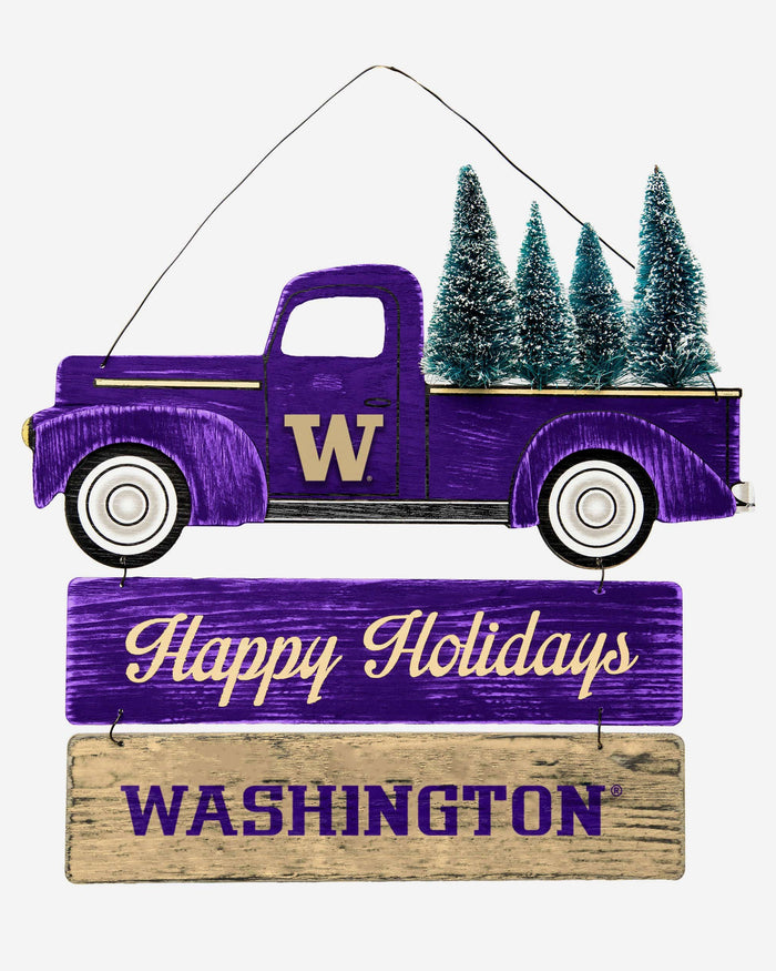 Washington Huskies Wooden Truck With Tree Sign FOCO - FOCO.com