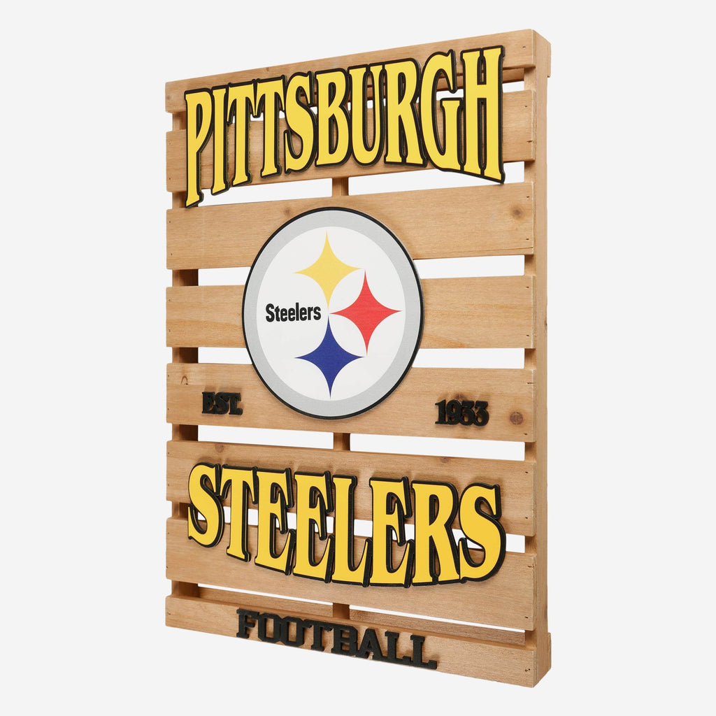 Pittsburgh Steelers Wood Pallet Sign FOCO - FOCO.com