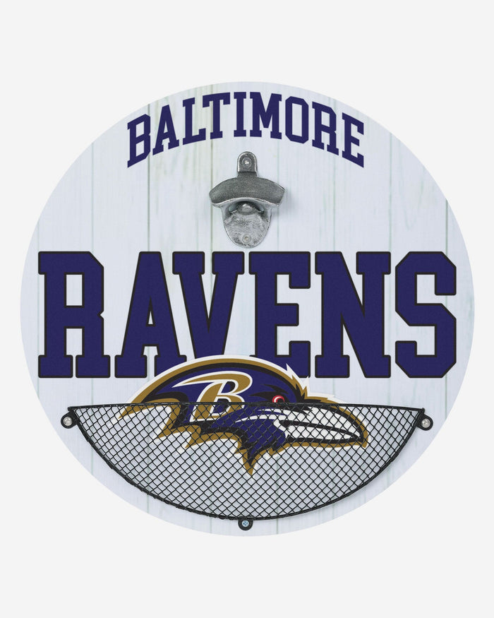 Baltimore Ravens Bottle Opener Cap Catcher Wall Sign FOCO - FOCO.com