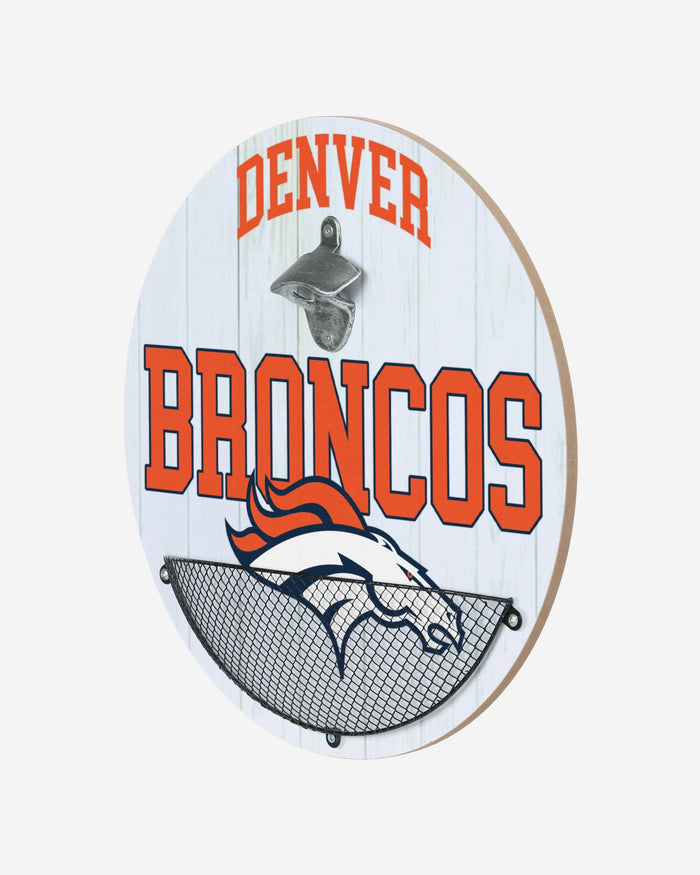 Denver Broncos Bottle Opener Cap Catcher Wall Sign FOCO - FOCO.com