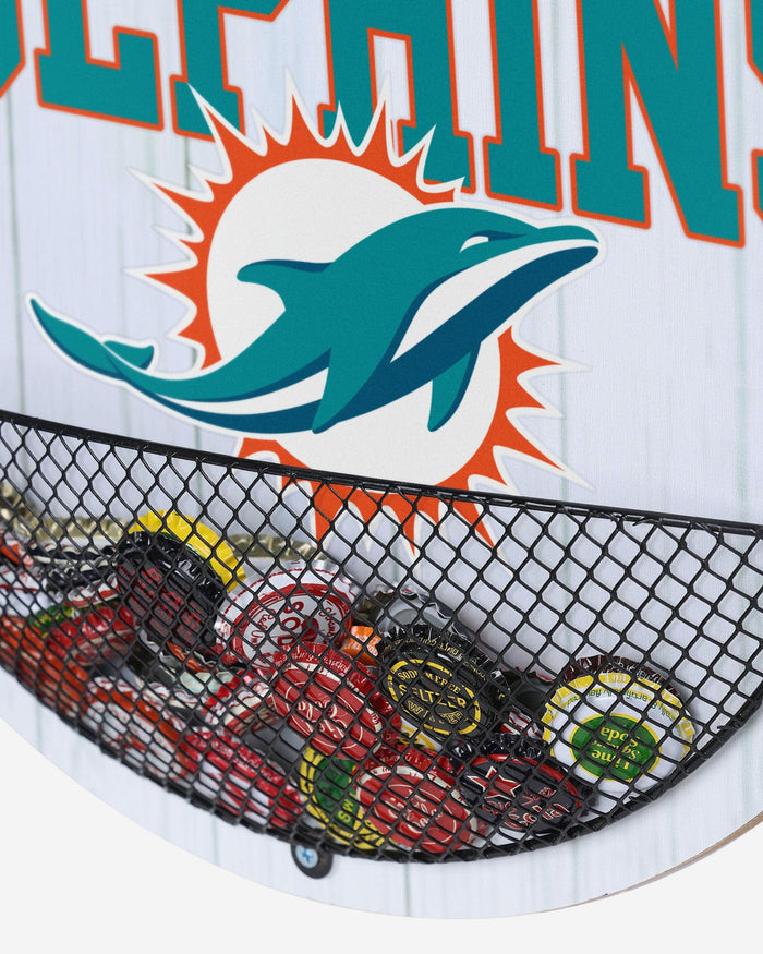 Miami Dolphins Bottle Opener Cap Catcher Wall Sign FOCO - FOCO.com