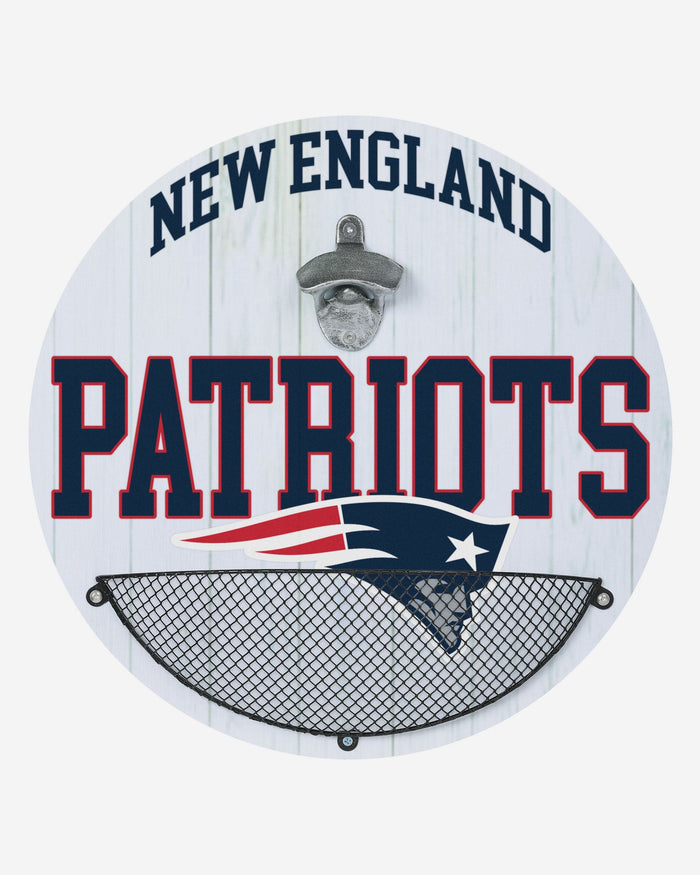 New England Patriots Bottle Opener Cap Catcher Wall Sign FOCO - FOCO.com