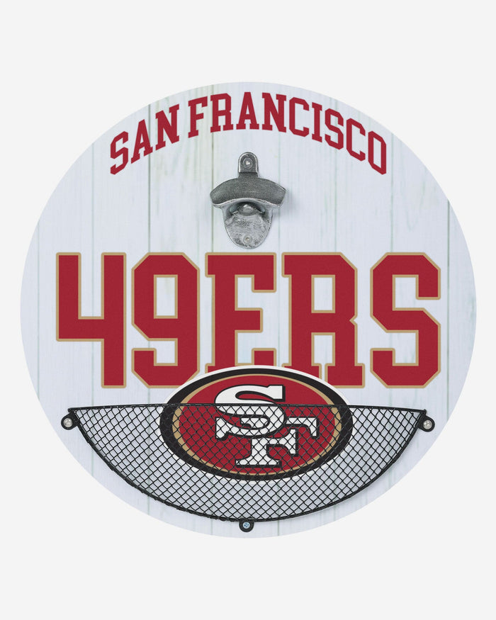 San Francisco 49ers Bottle Opener Cap Catcher Wall Sign FOCO - FOCO.com