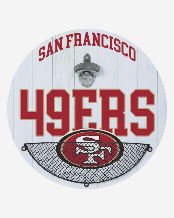 San Francisco 49ers Bottle Opener Cap Catcher Wall Sign FOCO - FOCO.com