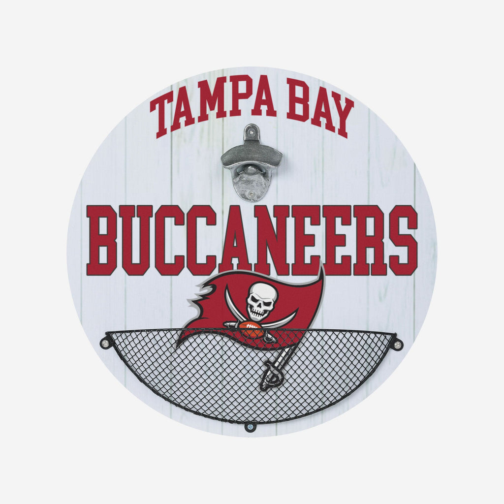 Tampa Bay Buccaneers Bottle Opener Cap Catcher Wall Sign FOCO - FOCO.com