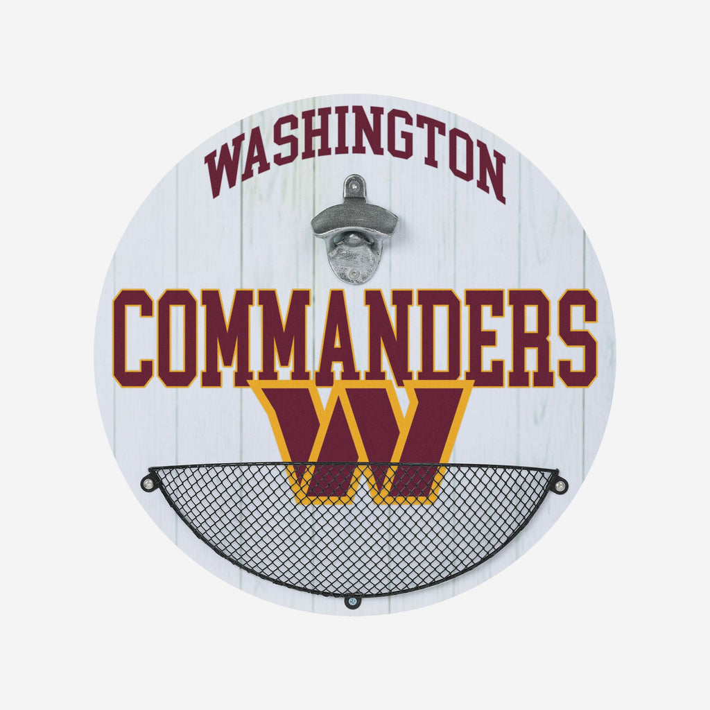 Washington Commanders Bottle Opener Cap Catcher Wall Sign FOCO - FOCO.com