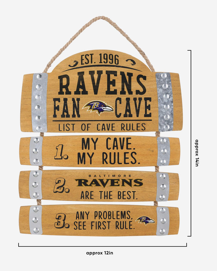 Baltimore Ravens Barrel Slat Mancave Sign FOCO - FOCO.com