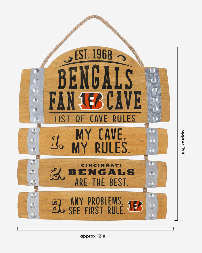 Cincinnati Bengals Barrel Slat Mancave Sign FOCO - FOCO.com