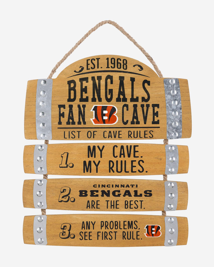 Cincinnati Bengals Barrel Slat Mancave Sign FOCO - FOCO.com