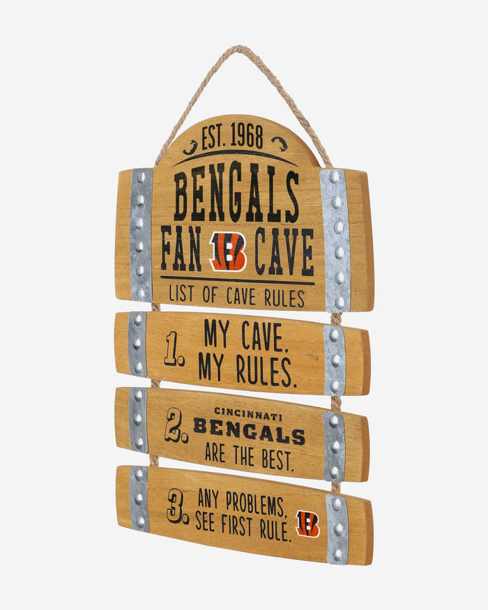 Cincinnati Bengals Barrel Slat Mancave Sign FOCO - FOCO.com