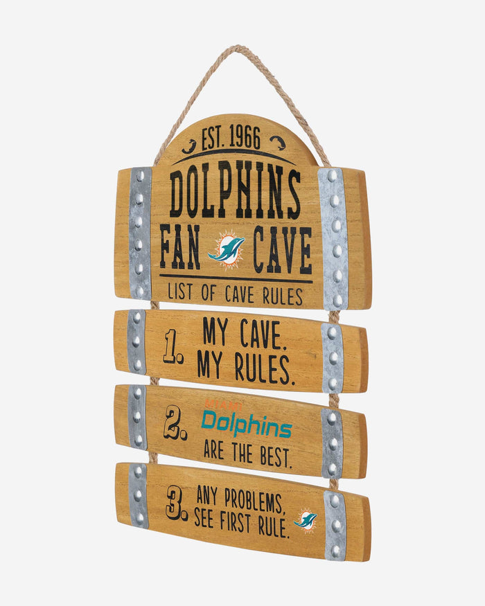 Miami Dolphins Barrel Slat Mancave Sign FOCO - FOCO.com