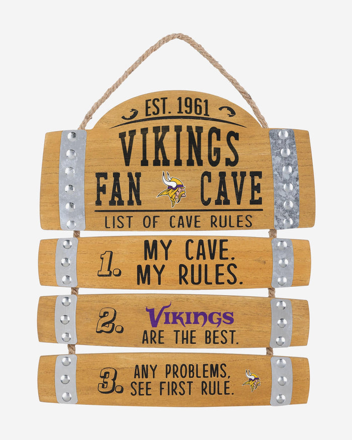 Minnesota Vikings Barrel Slat Mancave Sign FOCO - FOCO.com