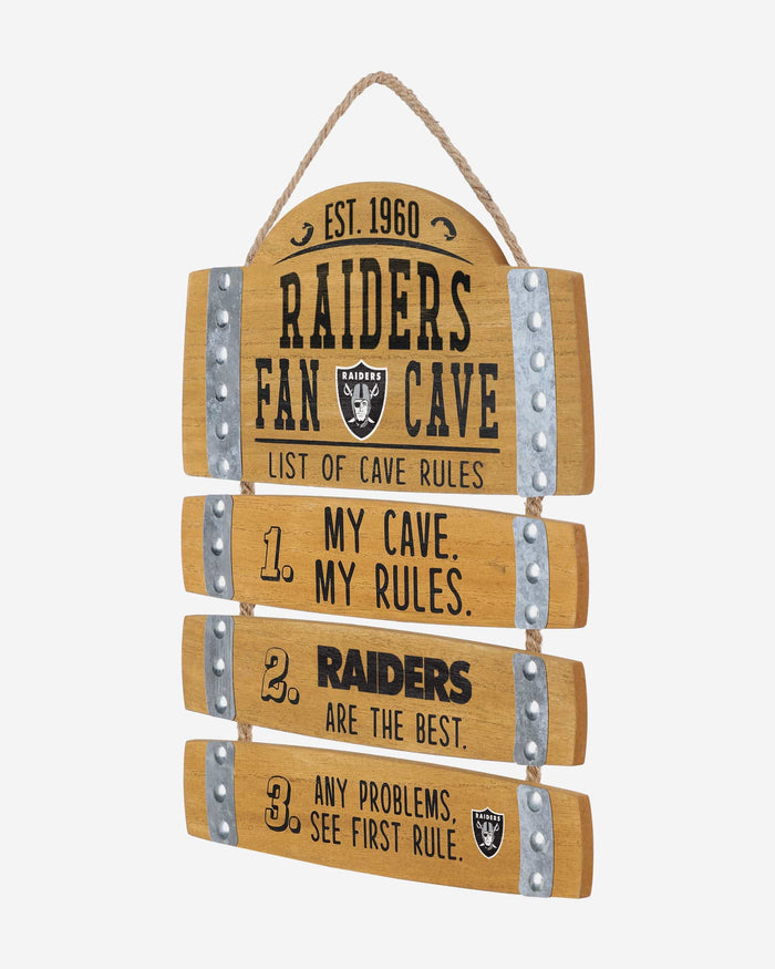 Las Vegas Raiders Barrel Slat Mancave Sign FOCO - FOCO.com