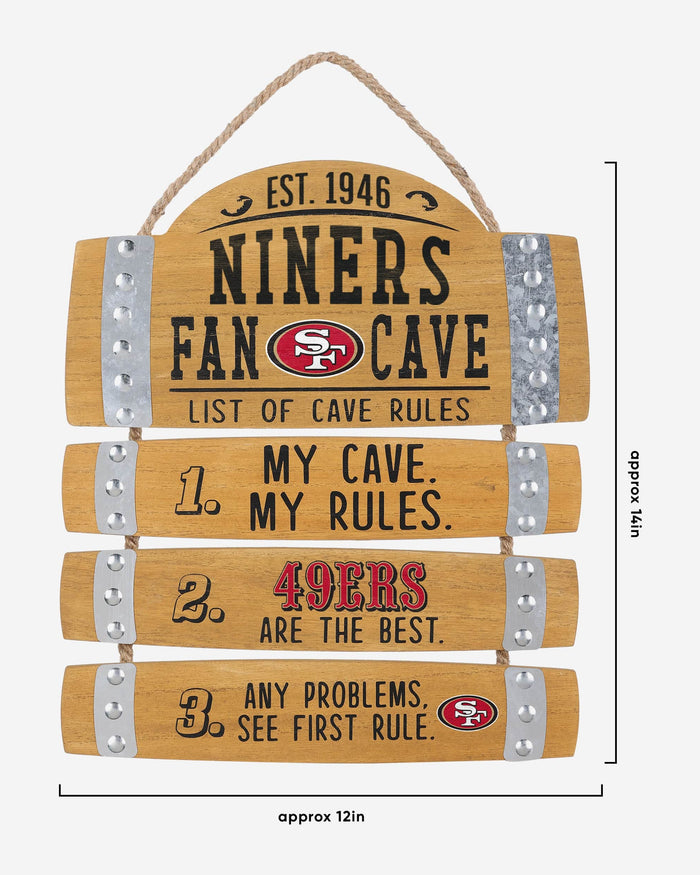 San Francisco 49ers Barrel Slat Mancave Sign FOCO - FOCO.com