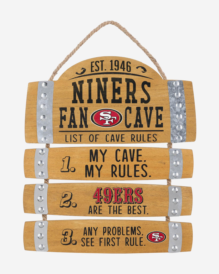 San Francisco 49ers Barrel Slat Mancave Sign FOCO - FOCO.com